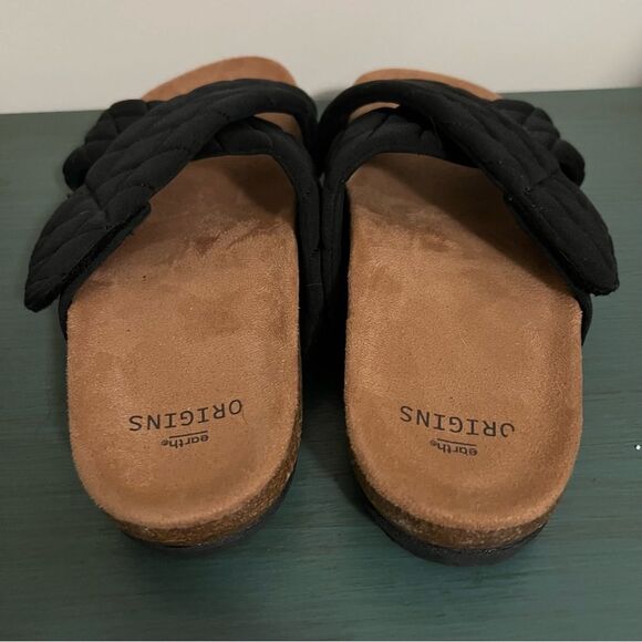 Earth Origins Black Quilted Slide Sandals - Size 9 - Picture 4 of 7